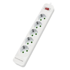 Multiprises INCOALUXE 5 Prises EU Blanc - 2M | Smarty Paris 
